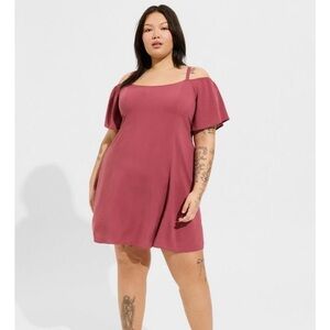 Torrid Mini Challis Cold Shoulder Dress